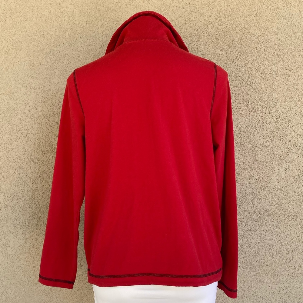 Kim Rogers Red Comfy Zip Up Athletic Sweater - Picture 2 of 4